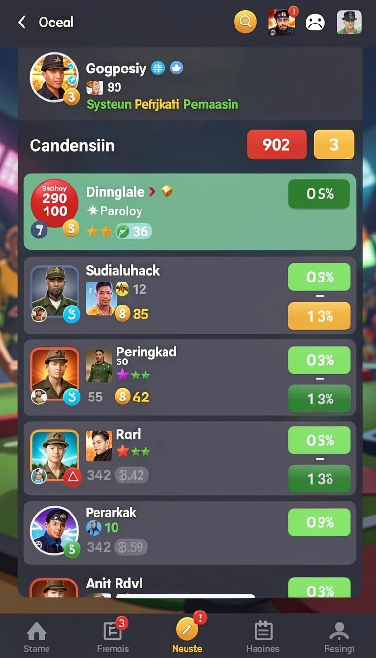 Cuplikan layar menu unduhan meme4d untuk perangkat Android